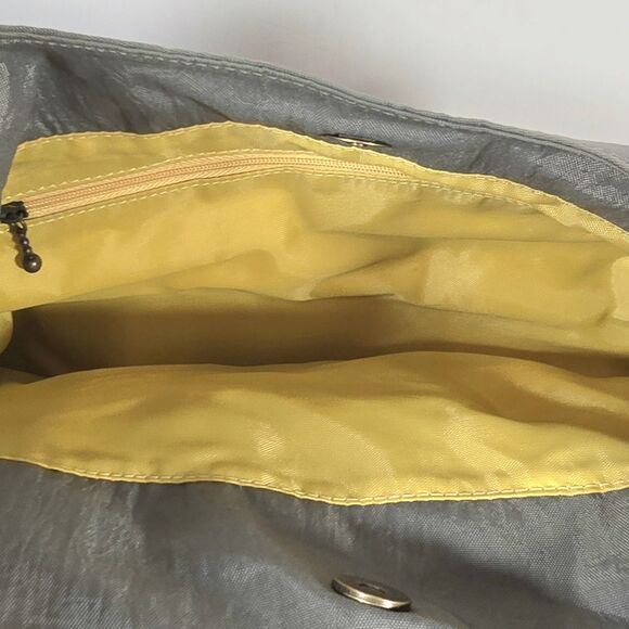 Baggallini‎ Valencia Shoulder Bag Nylon Gray Turnlock Studs Tote Travel - Picture 11 of 16